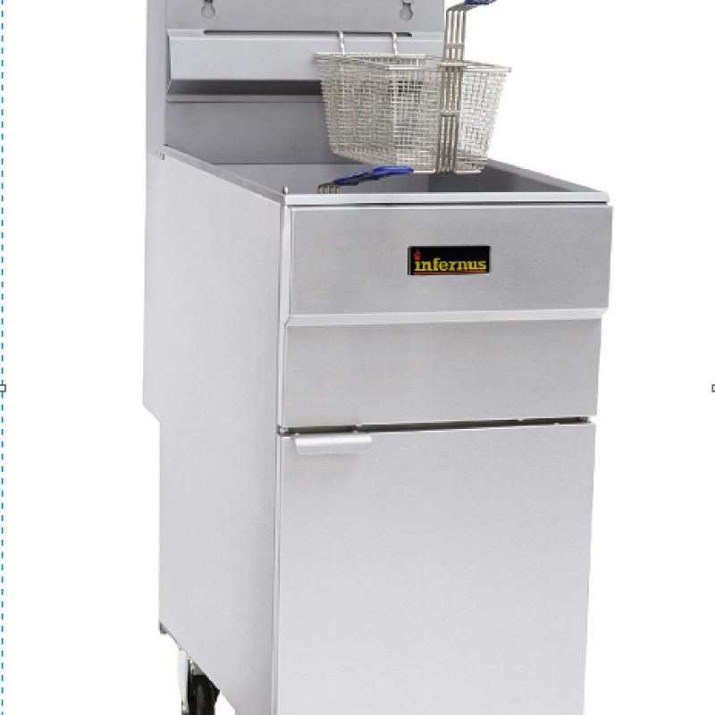 Infernus 3 Burner LPG Single Tank Twin Basket Gas Fryer – 23 Litres