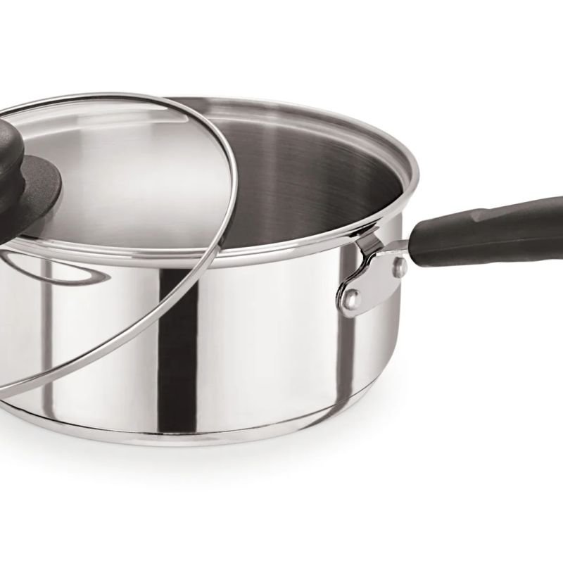 Stainless Steel Saucepan with Glass Lid 16cm/1.5L – Pack of 6