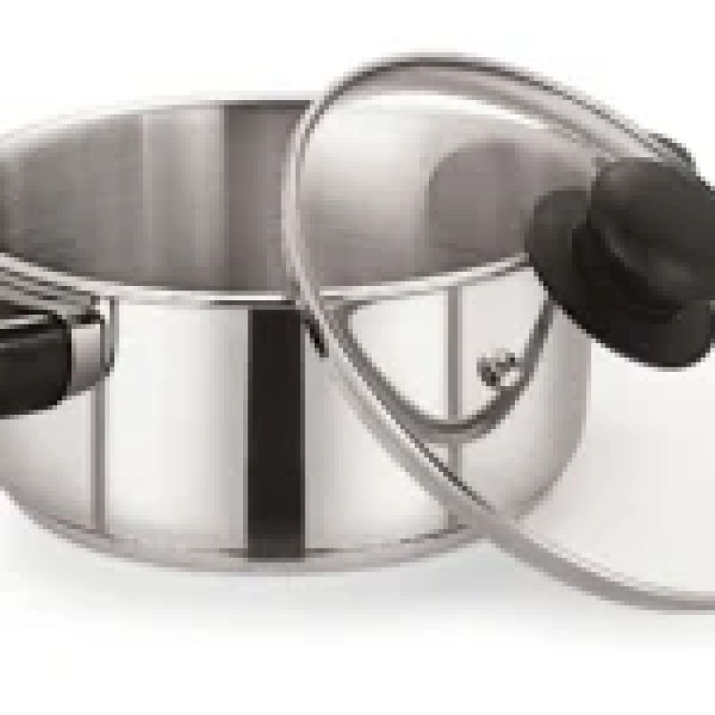 Stainless Steel Casserole Pot with Glass Lid 20cm/3L – Pack of 6