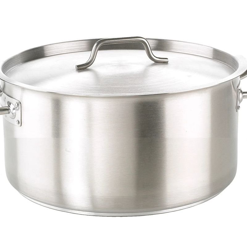 Stainless Steel Low Casserole Pot with S/S Lid 28cm/5.5L