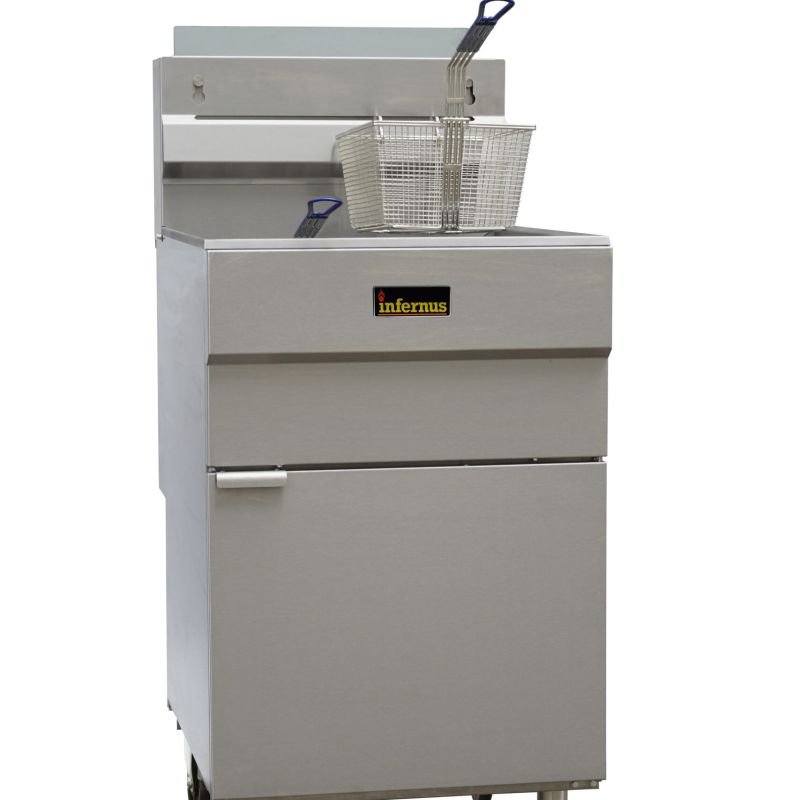 Infernus 5 Burner Single Tank Twin Basket Gas Fryer – 37 Litres