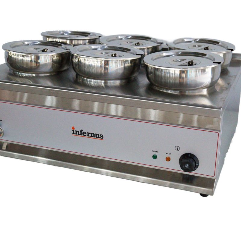 Infernus Electric Round Pot Bain Marie – 6 x 7L Pots