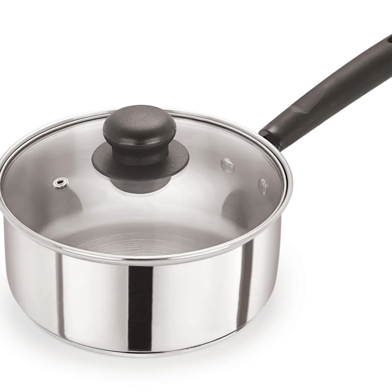 Stainless Steel Saucepan with Glass Lid 20cm/3L – Pack of 6